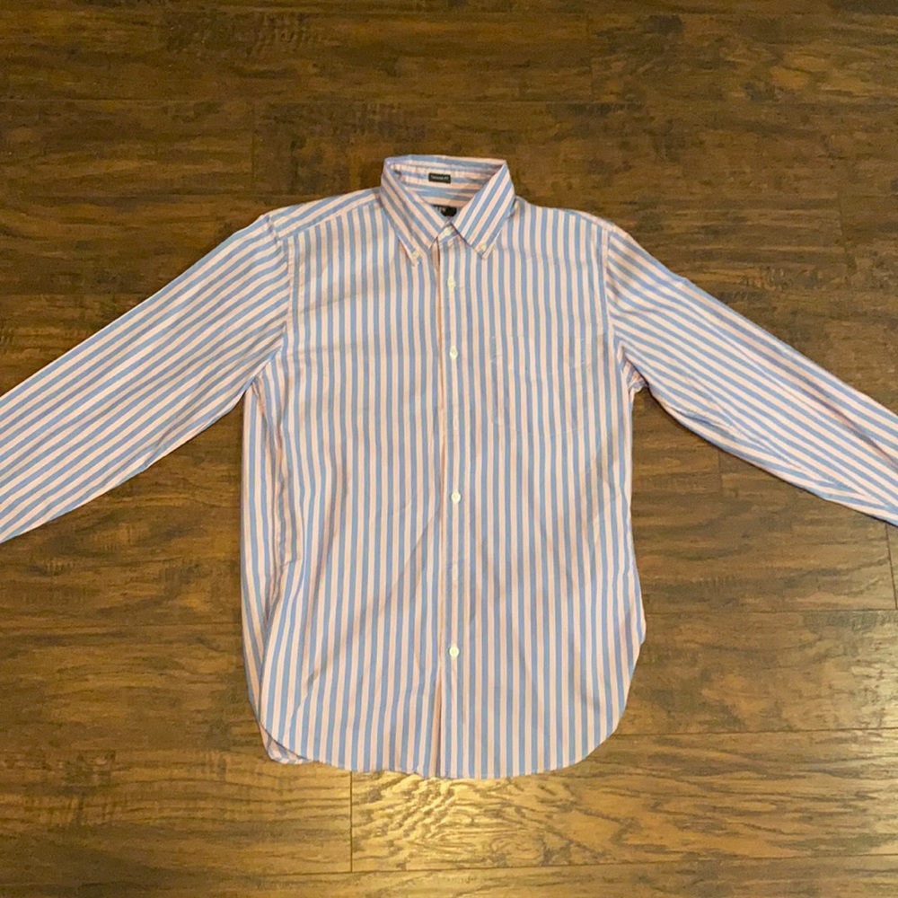 J. Crew Men’s Small Blue w/ Pink & White Stripes